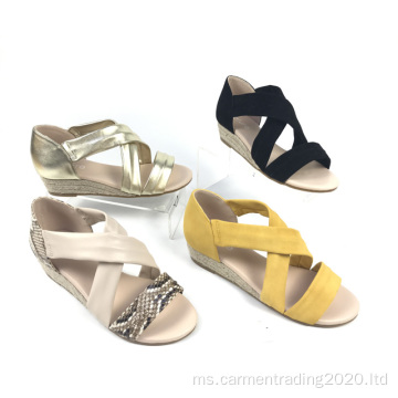 Sandal Heel Kasual Sandal Crisscross Tali Sandal Wanita